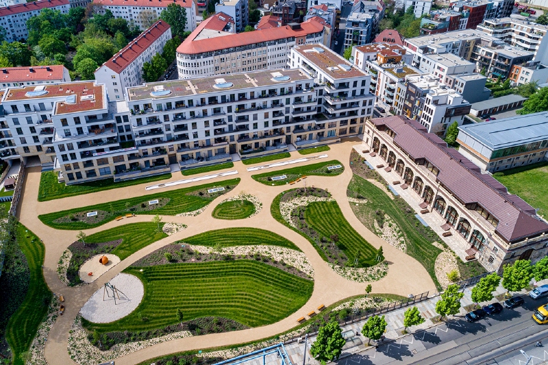 Luftbild Palais zum Herzogin Garten